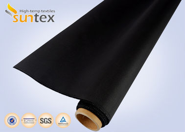 Flexible Fabric Expansion Joint Cloth / Black Fiberglass Fabric PU Coated M0 Fire Retardant