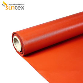 Red 580g Silicone Coated Fiberglass Fabric For Engine Heat Covers
