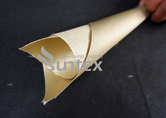 Easy To Be Sewn Fabricated Vermiculite Coated Fiberglass Fabric For Gaskets Oven Door Seals