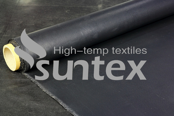 High temperature resistance Black Neoprene Coated Glass Cloth For Flexible Connector