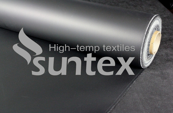 Good weather resistance Stress Relief Vibration Black Neoprene Coated Fiberglass Fabric For Expansion Joint