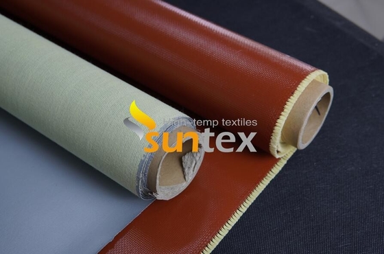 Heat Resistant Fireproof Curtains Insulating Thermal Conductivity Silicone Rubber Coated Fibergla