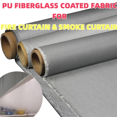 PU FIBERGLASS COATED FABRIC FOR FIRECURTAIN & SMOKE CURTAIN