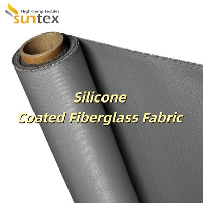 E-Glass Silicone Rubber Coated Fiberglass Fabric with Temperature Resistance -50°C to 500°C, 400 g/sqm Weight, and 0.3 mm Thickness for Thermal Insulation