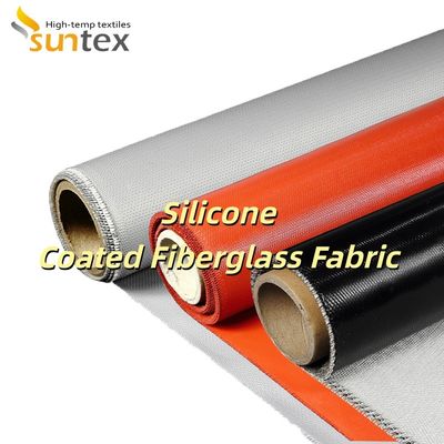 Flame Retardant Silicone Coated Fiberglass Fabric with Temperature Resistance -50°C to 500°C and 400 g/sqm Weight