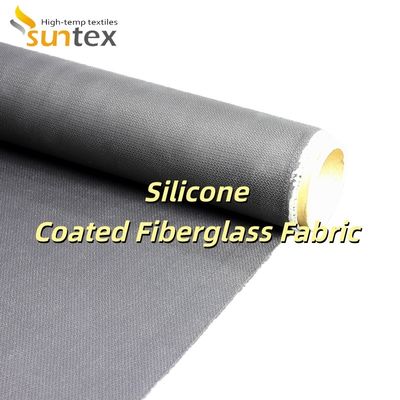 Flame Retardant Silicone Coated Fiberglass Fabric with Temperature Resistance -50°C to 500°C and 400 g/sqm Weight