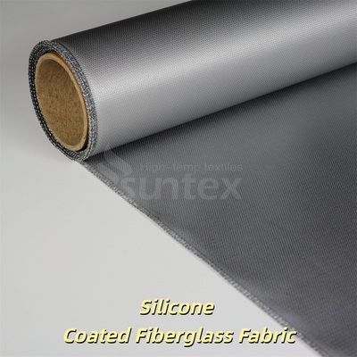 Flame Retardant Silicone Coated Fiberglass Fabric 400 g/sqm 0.3 mm Heat Insulating Fiberglass Cloth 1.5 Meter