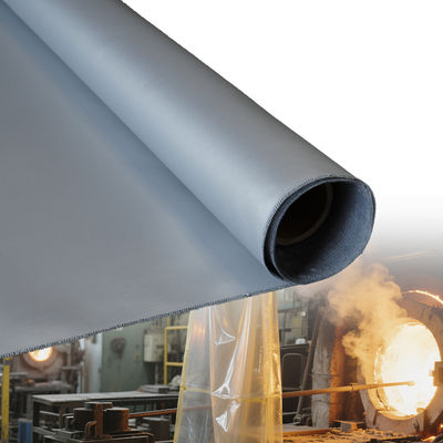Fire Protection Silicone Coated Fiberglass Fabric with 1 / 1.2 / 1.5 meter Width and 50 m / 100 m Roll Length in Grey Color