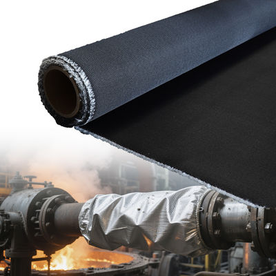 Grey Color Alkali Free Silicone Coated Fiberglass Fabric with 50 m / 100 m Roll Length for High Temperature Insulation