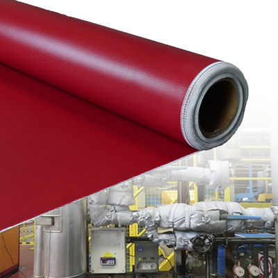 Double Sided Silicone Coated Fiberglass Fabric with 50 m / 100 m Roll Length and Alkali Free Properties for Thermal Insulation