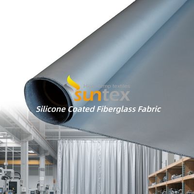 Fireproof Silicone Coated Fiberglass Fabric with 50 m / 100 m Roll Length Durable and Corrosion Resistant