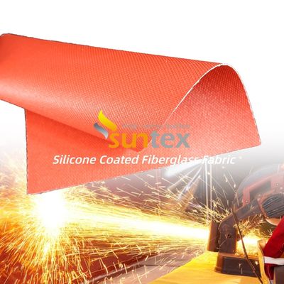 Silicone Coated Fiberglass Fabric with 50 m / 100 m Roll Length Alkali Free Water Repellent Fireproof Cloth