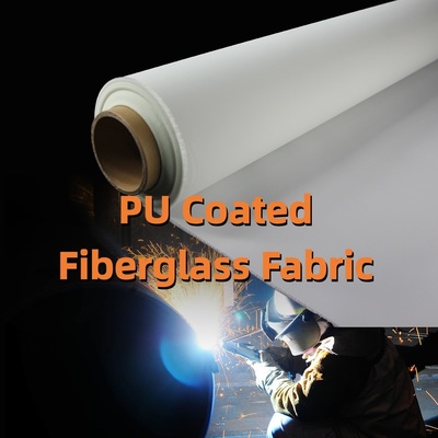 Abrasion Resistant PU Coated Fiberglass Fabric with 460 g/sqm Weight 0.41 mm Thickness and 1m to 1.55m Width Options