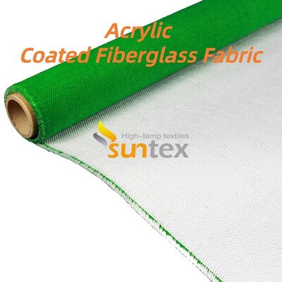 16oz Acrylic Coated Fire Resistant Fiberglass Fabric with 550 Degree C Temperature Resistance and Reduced Toxic Smoke