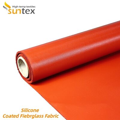 850g/m2 Fireproof Heat Resistant Silicone Coated Fiberglass Fabric High Silica Fiberglass Cloth