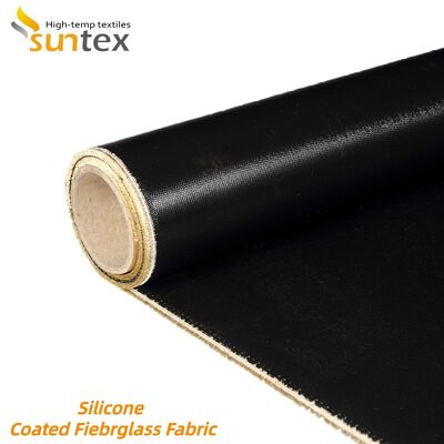 850g/m2 Fireproof Heat Resistant Silicone Coated Fiberglass Fabric High Silica Fiberglass Cloth