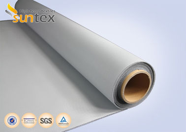 Fireproof PU Coated Fiberglass Fabric 460gsm Heat Resistant Blue Black