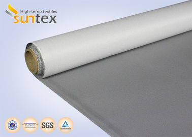Fireproof PU Coated Fiberglass Fabric 460gsm Heat Resistant Blue Black