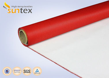 Fireproof PU Coated Fiberglass Fabric 460gsm Heat Resistant Blue Black