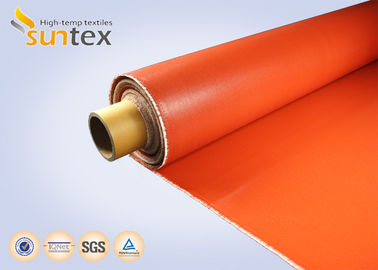 Red Fire Resistant Silicone Coated glass cloth fabric For Expansion Joint High Strength