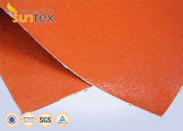 Red Double Sides Fiberglass Fabric Fireproof High Temperature Thermal Insulation Silicone Rubber Coated Fabric Cloth