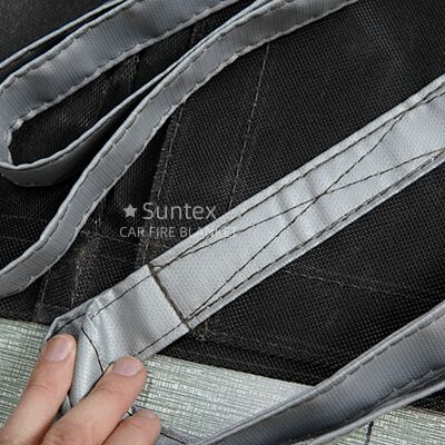 Suntex EV Car Fire Blanket with 550℃/1000℃ Thermal Resistance for Oxygen Deprivation in Gray