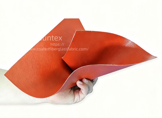 Double Side Silicone Rubber Coated Fiberglass Fabric - Fireproof and 850g/m2 High Silica Fiberglass Cloth