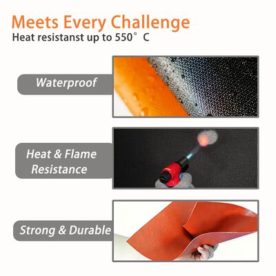 Fireproof Heat Resistant 850g/m2 Silicone Coated Fiberglass Fabric High Silica Fiberglass Cloth