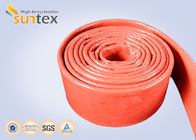 Flame Protection Red High Temp Fiberglass Sleeving Hose And Cable Thermal Barriers