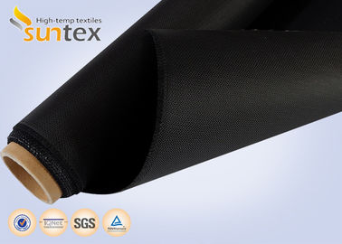 Flexible Fabric Expansion Joint Cloth / Black Fiberglass Fabric PU Coated M0 Fire Retardant