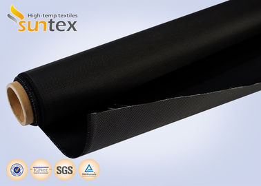 0.43mm PU Coated Fire Curtain Fabric Black For Air Distribution Ducts