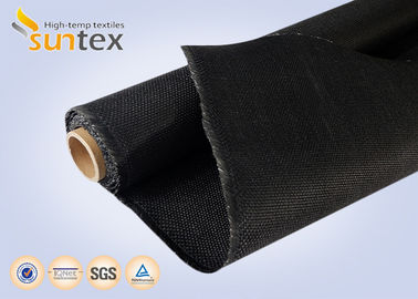 Air Distribution Ducts 0.21mm Black Fire Retardant Fabric Fiberglass Rolls Polyurethane 2 Sides Coating