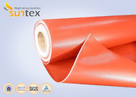 Heat Resistant 550C Thermal Insulation Fabric / Silicone Rubber Coated Fiberglass Cloth 