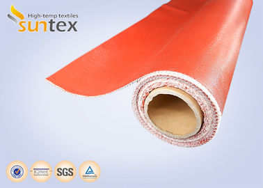 Red Flexible Connector Thermal Insulation Fabric Silicone Coated Glass Cloth