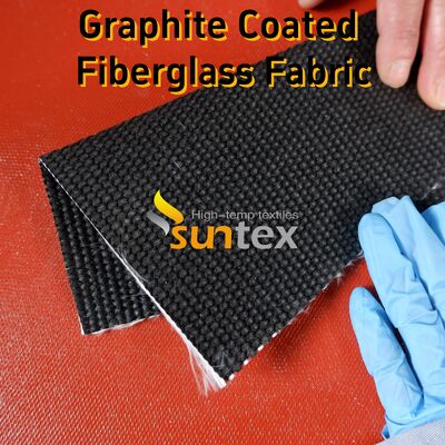High Temperature Fiberglass Cloth with Black Graphite Coating for 750℃ Fire Resistance and Industrial Applications