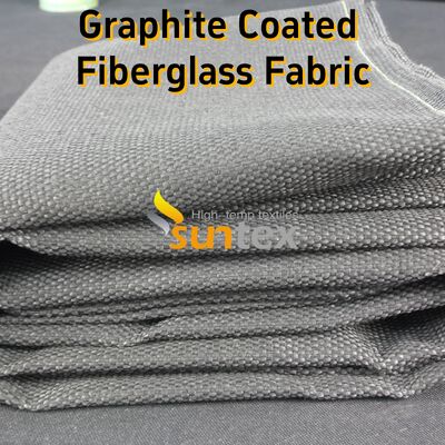 Graphite Coated Fiberglass Fabric with 750℃ Temperature Resistance Abrasion Resistant Black Plain Weave for Industrial Applications