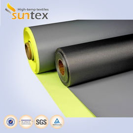 Heat Retardant Black Fire Retardant Fabric Glassfiber Coated / Ptfe Fiberglass Cloth