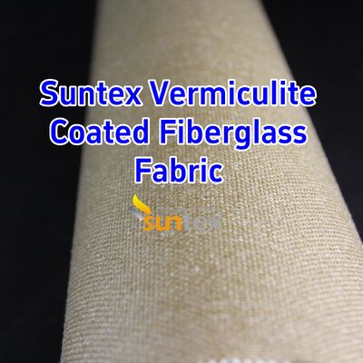 Vermiculite Coated Fiberglass Fabric with 750℃ Temperature Resistance and 1070gsm Heavy Weight for Excellent Abrasion Resistance