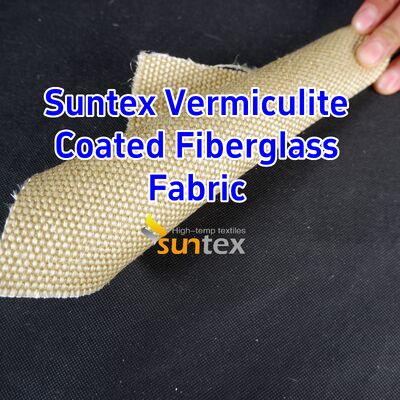 750℃ Temperature Resistance 1070gsm Heavy Weight Vermiculite Coated Fiberglass Fabric with Excellent Abrasion Resistance