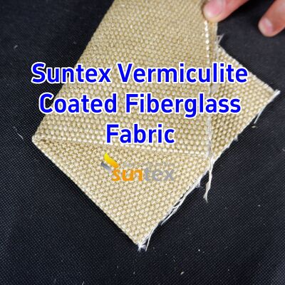 Double-Sided Vermiculite Coated High Temperature Fiberglass Cloth with 750℃ Resistance and 1070gsm Heavy Weight