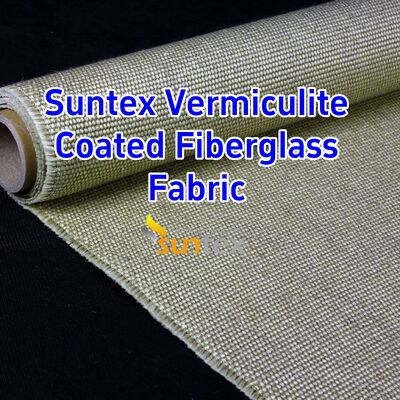 Vermiculite Coated Fiberglass Fabric with 750℃ Temperature Resistance and 1070gsm Heavy Weight for Custom Size Fire Resistant Applications