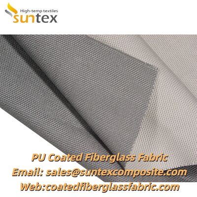 Heat Resistant Fireproof PU Coated Fiberglass Fabric with 550℃ Temperature Resistance and Silver Grey Color