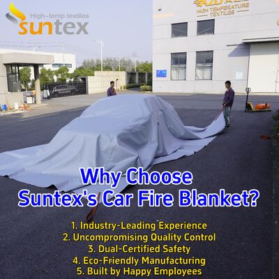 EN 13501-1:2019-05 Certified EV Car Fire Blanket with 550℃/1000℃ Thermal Resistance and Oxygen Deprivation