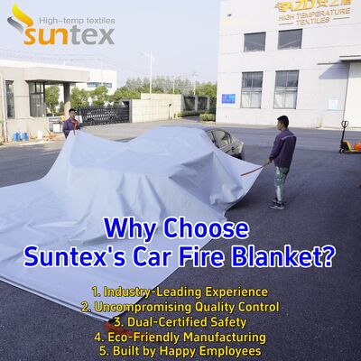 6x8 Gray EV Car Fire Blanket with 550℃/1000℃ Thermal Resistance and Oxygen Deprivation for Electric Vehicles