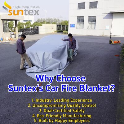 100% Fiberglass EV Car Fire Blanket with 550℃/1000℃ Thermal Resistance and Oxygen Deprivation for Lithium-Ion Battery Safety
