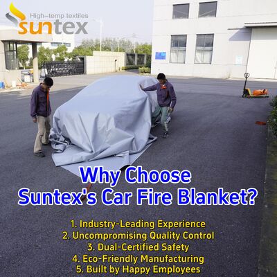 Gray EV Car Fire Blanket with 550℃/1000℃ Thermal Resistance and Oxygen Deprivation for Fire Safety