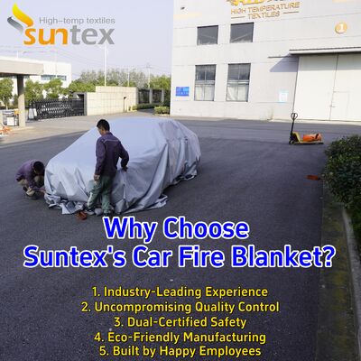 6x8 Gray EV Car Fire Blanket with 550℃/1000℃ Thermal Resistance and Oxygen Deprivation for Electric Vehicles
