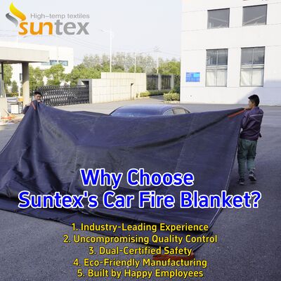 Custom Gray EV Car Fire Blanket with 550℃/1000℃ Thermal Resistance for Oxygen Deprivation Fire Control