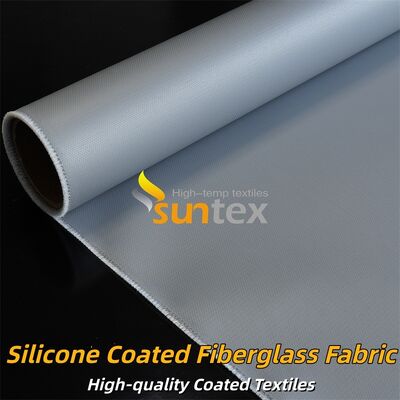 Industrial Grade Double Sided Grey Color Silicone Coated Fiberglass Fabric 400 g/sqm for Fire Retardant and Insulation