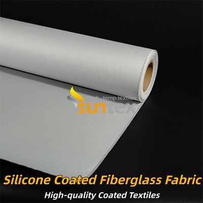 High Temperature Resistant Double Sided Grey Silicone Coated Fiberglass Fabric for Fire Retardant Industrial Curtains